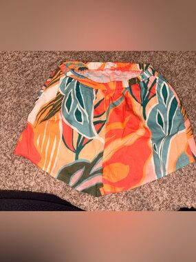 Vitamin A Orange Coral Tropical Pull-On Shorts